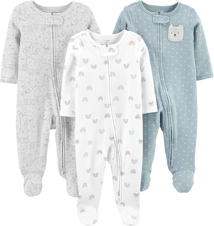Baby 3-pack winter sleep and play set-Bear/Lama/Rainbow-Newborn-Nora Luxe