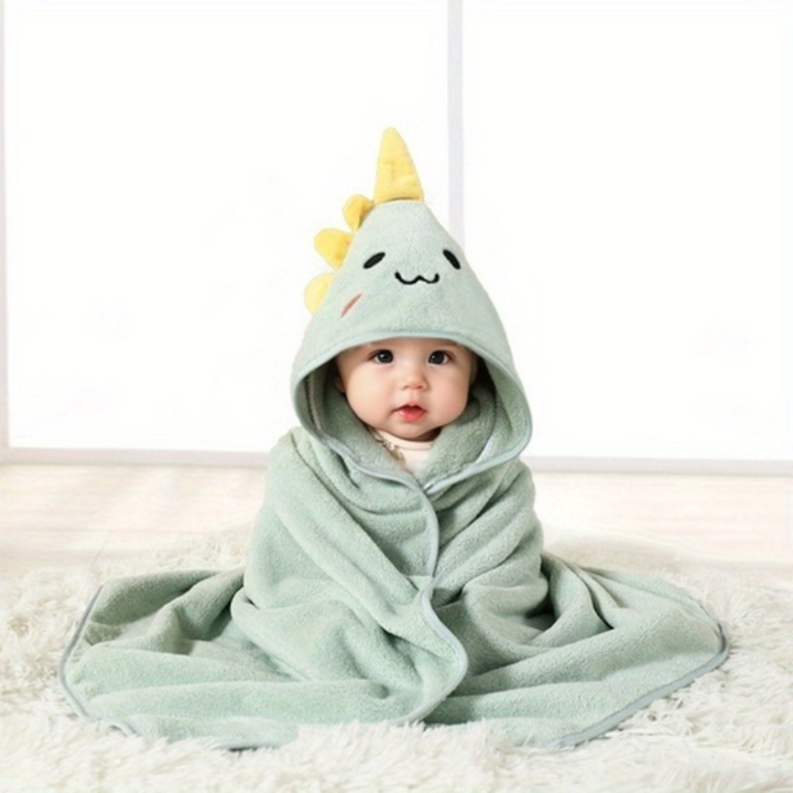 Baby bath cape with hood – SnuggleSplash-Dinosaur-The Livary