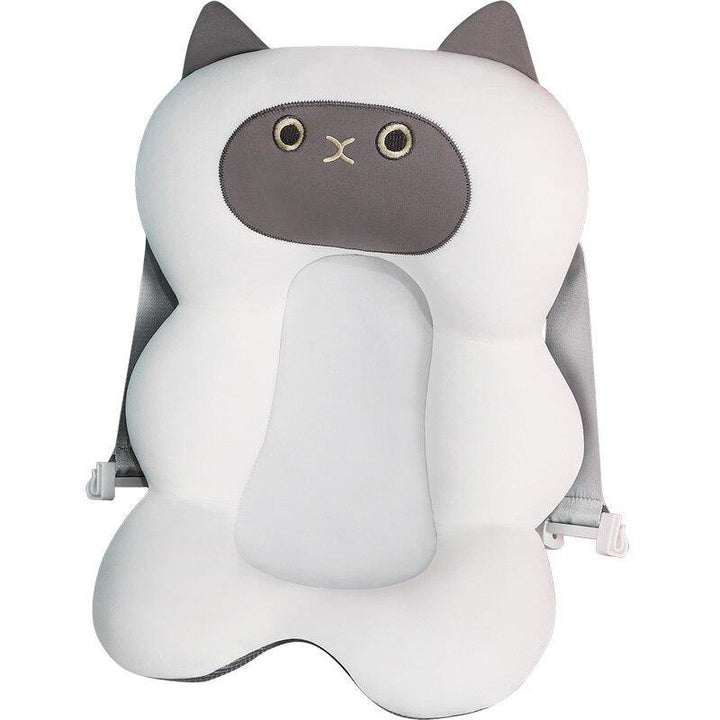 Baby Bath Cushion - SnuggleSplash-Green Cat-Nora Luxe