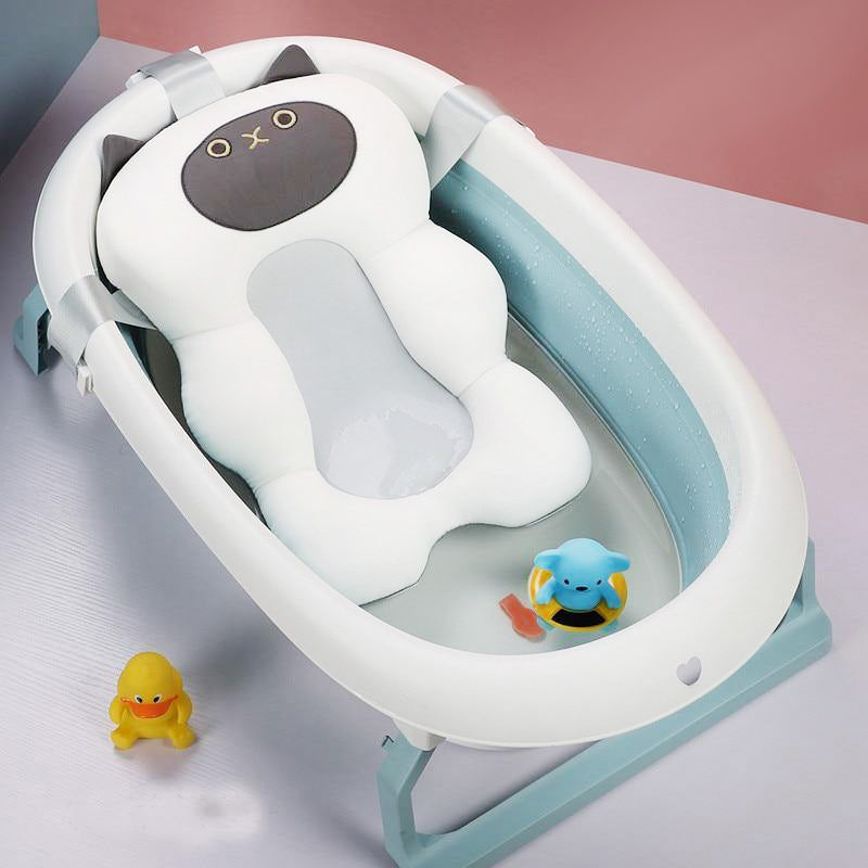Baby Bath Cushion - SnuggleSplash-White Cat-Nora Luxe