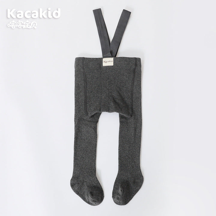 Baby Girls' and Boys' Knitted Trousers with High Waist-Dark Gray-0-12 months-Nora Luxe