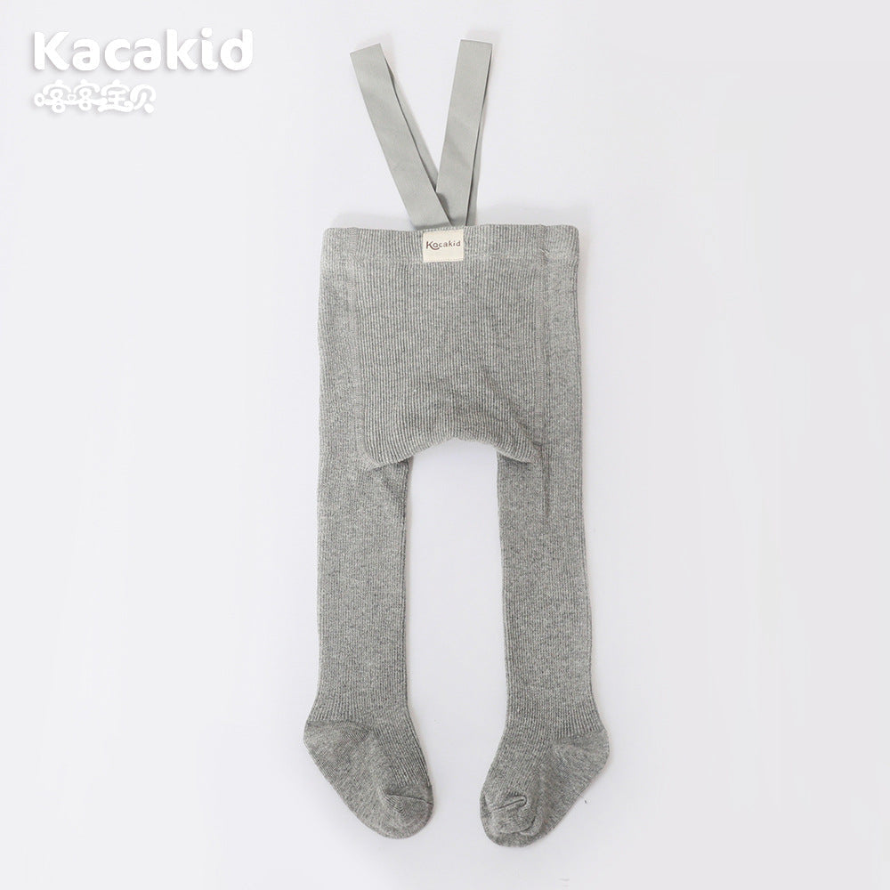 Baby Girls' and Boys' Knitted Trousers with High Waist-Light Gray-0-12 months-Nora Luxe