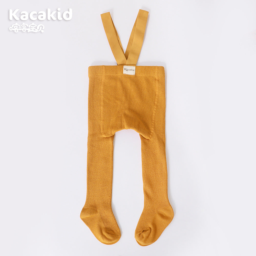 Baby Girls' and Boys' Knitted Trousers with High Waist-Orange-0-12 months-Nora Luxe