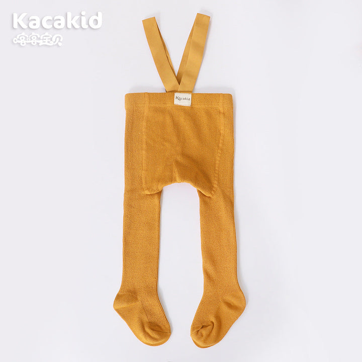 Baby Girls' and Boys' Knitted Trousers with High Waist-Orange-0-12 months-Nora Luxe