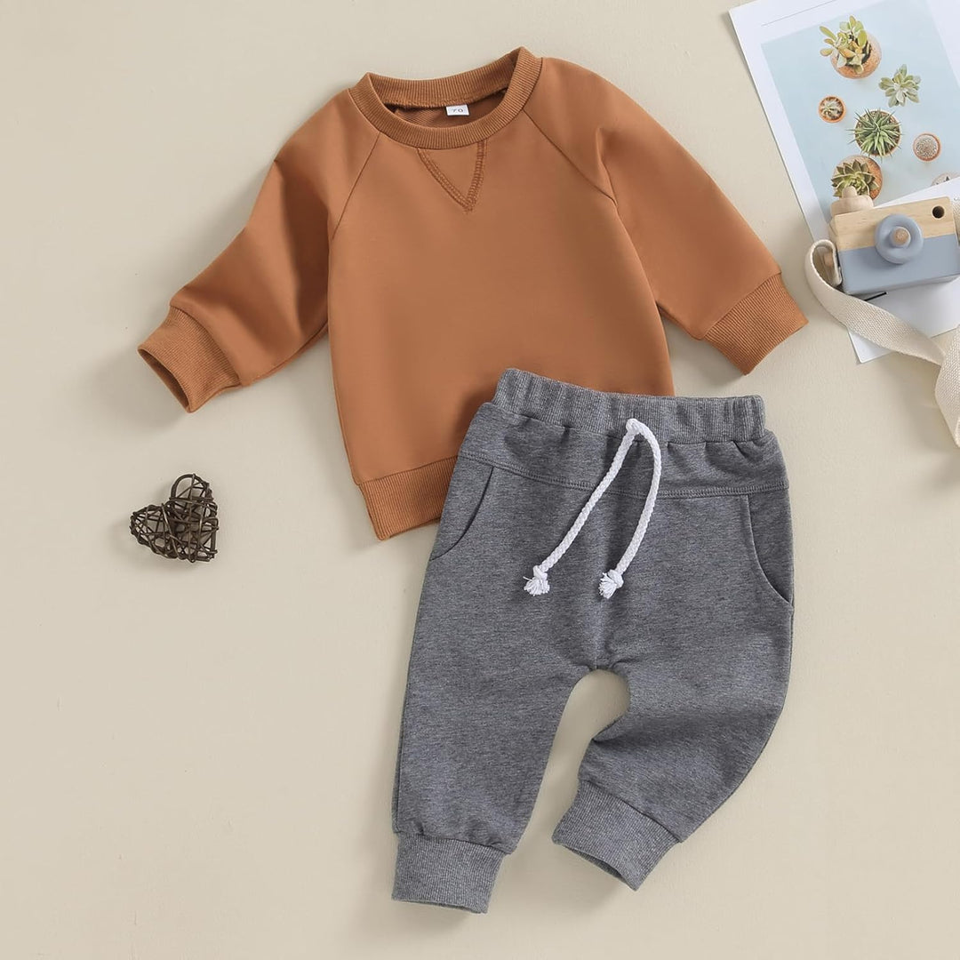 Baby Jogger Winter Set – Contrast Sweatshirt and Trousers-A-0-6 Months-Nora Luxe