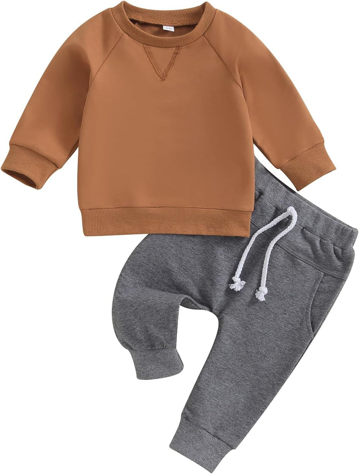 Baby Jogger Winter Set – Contrast Sweatshirt and Trousers-A-0-6 Months-Nora Luxe