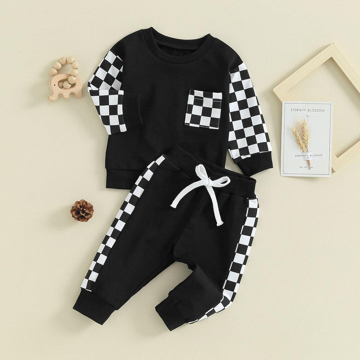 Baby Jogger Winter Set – Contrast Sweatshirt and Trousers-A-0-6 Months-Nora Luxe