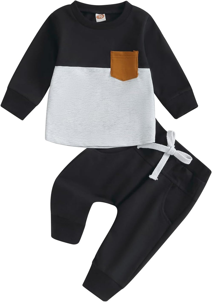 Baby Jogger Winter Set – Contrast Sweatshirt and Trousers-A-0-6 Months-Nora Luxe