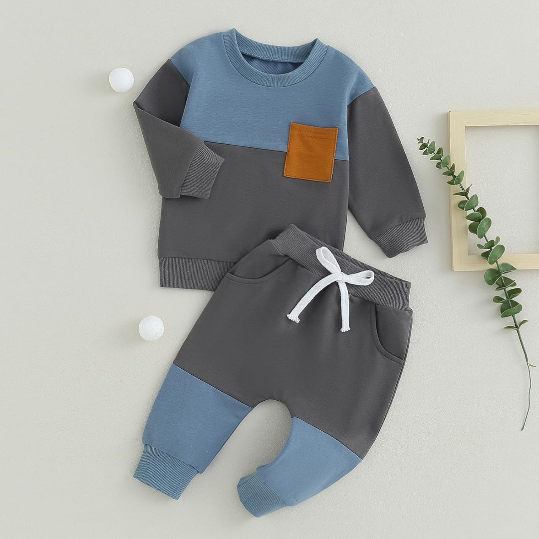 Baby Jogger Winter Set – Contrast Sweatshirt and Trousers-B-0-6 Months-Nora Luxe