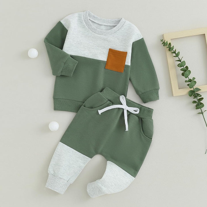 Baby Jogger Winter Set – Contrast Sweatshirt and Trousers-C-0-6 Months-Nora Luxe