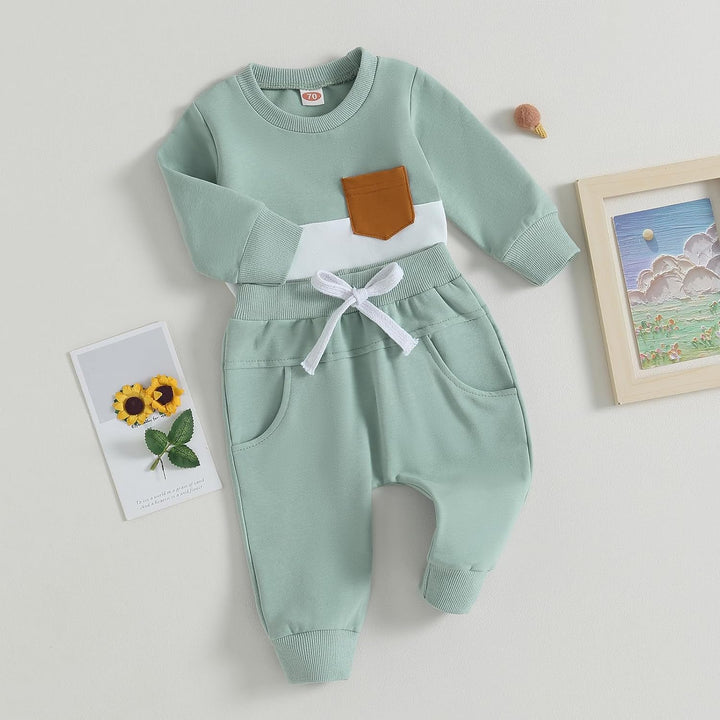 Baby Jogger Winter Set – Contrast Sweatshirt and Trousers-E-0-6 Months-Nora Luxe