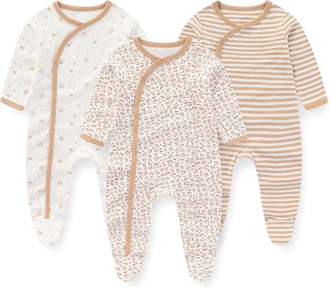 Baby Rompers 3-12 Months - Set of 3 Pieces-SET A-3 - 6 months-Nora Luxe