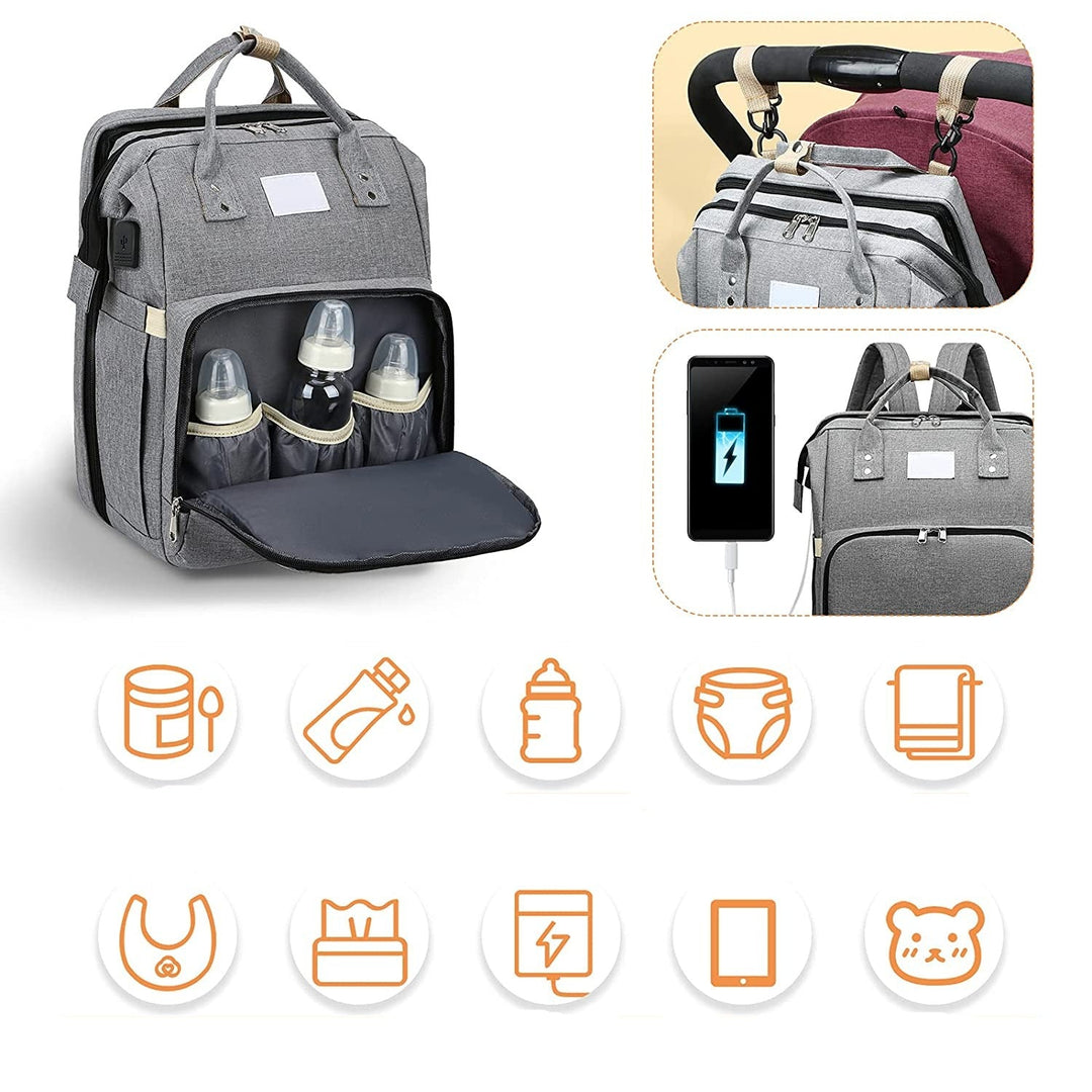 Portable Baby Bed and Nappy Bag – Multi-Function Travel Backpack