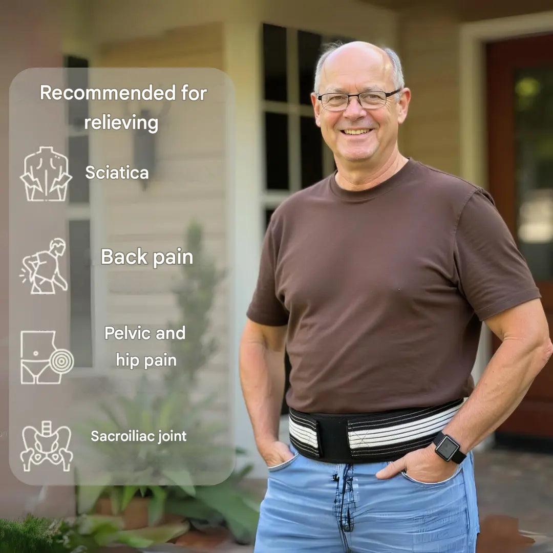Back brace for back pain & sciatica – SpineRelief CoreBelt-1 Sameo Back Belt-M (Hip 29.5–43.3 in)-Nora Luxe