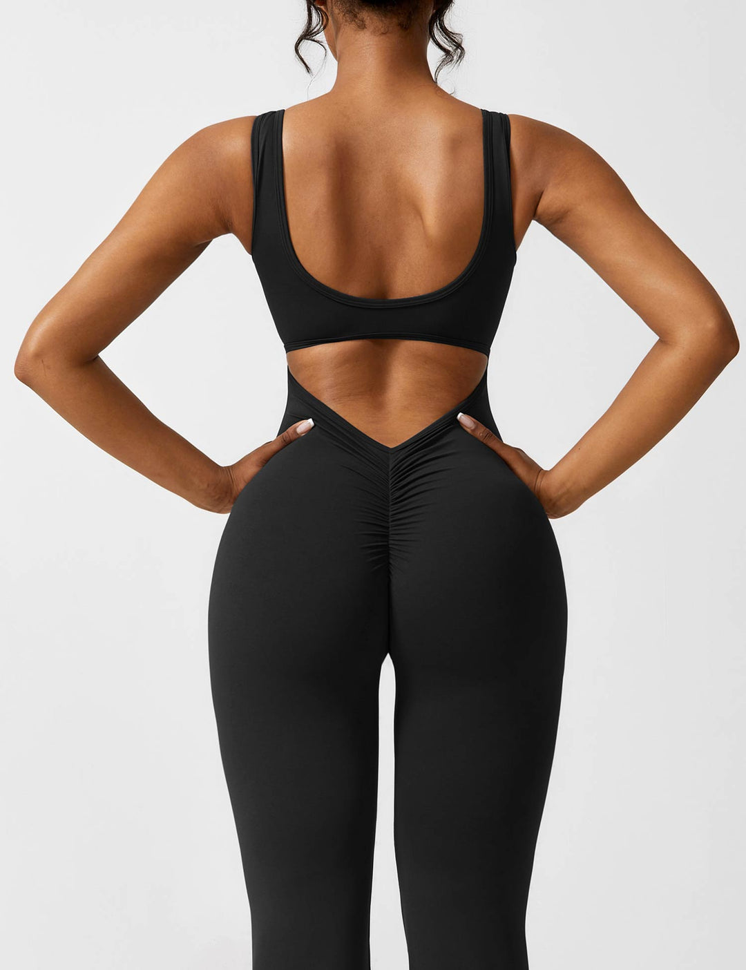 Backless jumpsuit with flared trousers – Liv-Dark blue-S-Nora Luxe