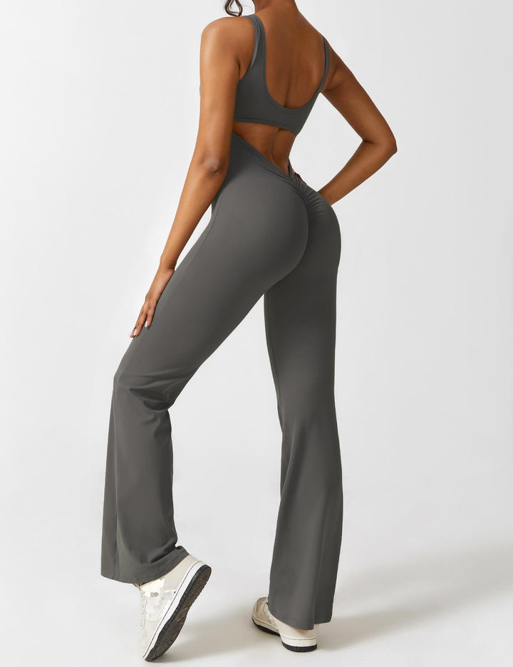 Backless jumpsuit with flared trousers – Liv-Dark blue-S-Nora Luxe