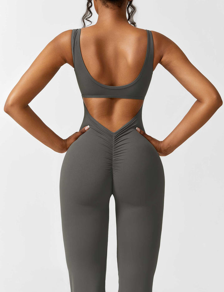 Backless jumpsuit with flared trousers – Liv-Dark blue-S-Nora Luxe