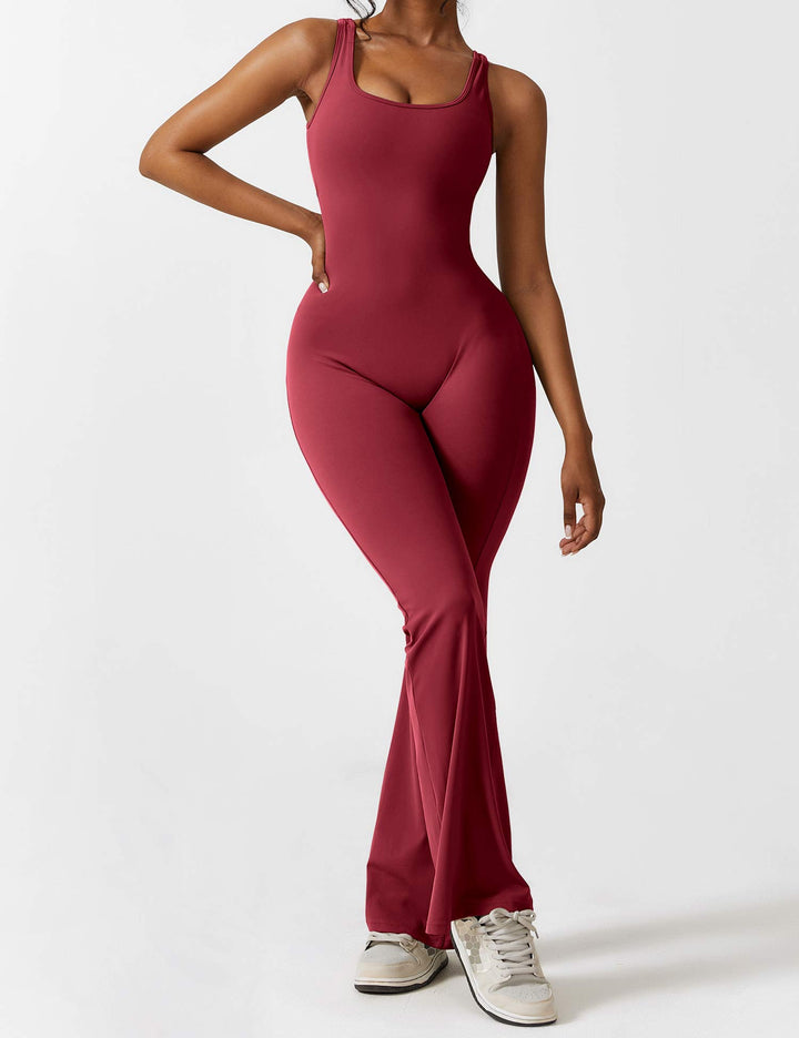 Backless jumpsuit with flared trousers – Liv-Dark blue-S-Nora Luxe