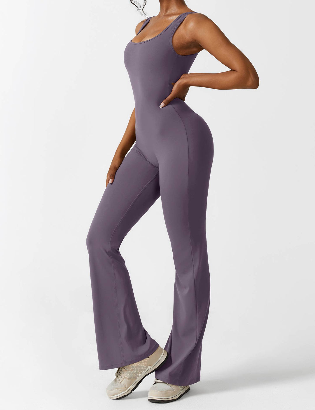 Backless jumpsuit with flared trousers – Liv-Dark blue-S-Nora Luxe