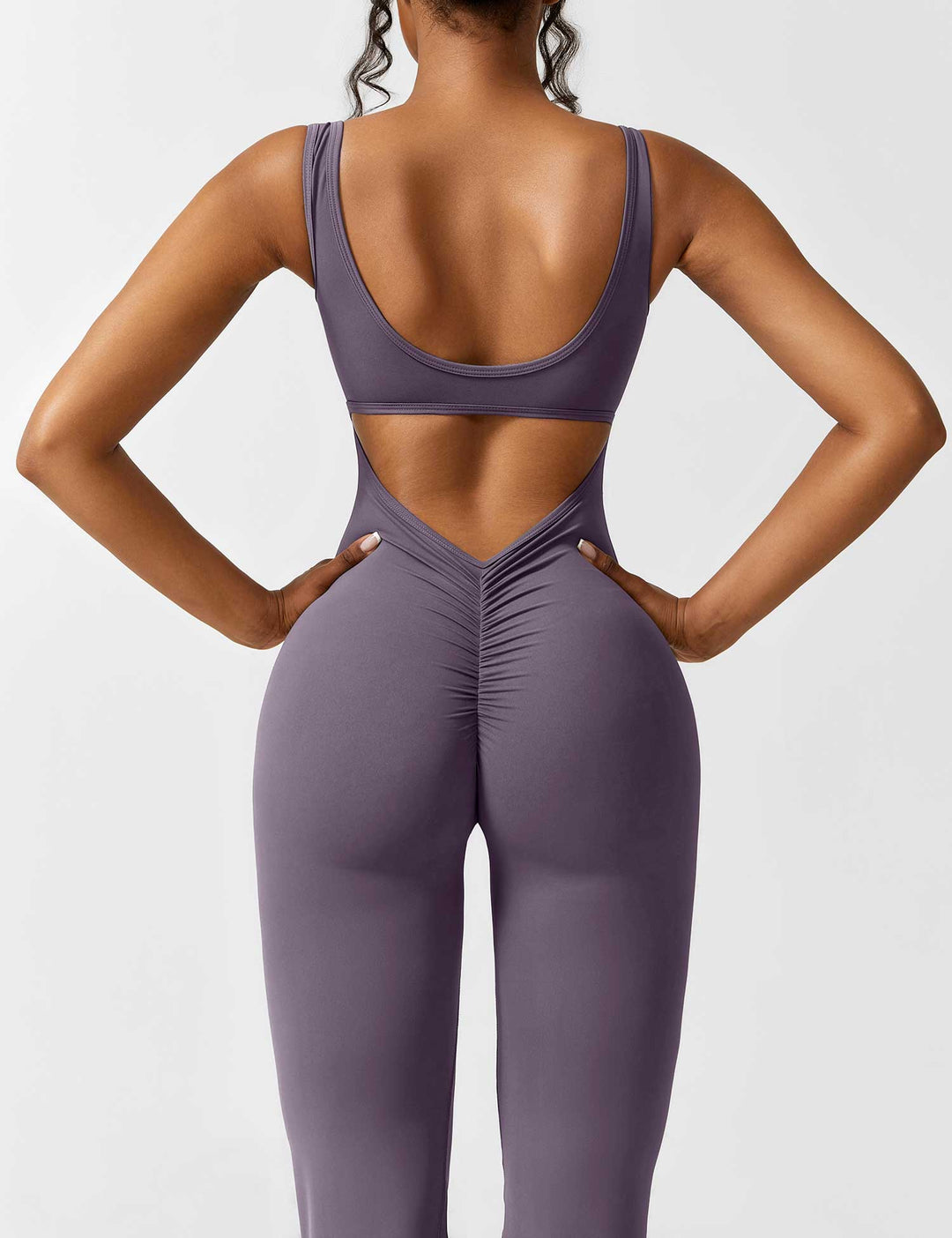 Backless jumpsuit with flared trousers – Liv-Dark blue-S-Nora Luxe