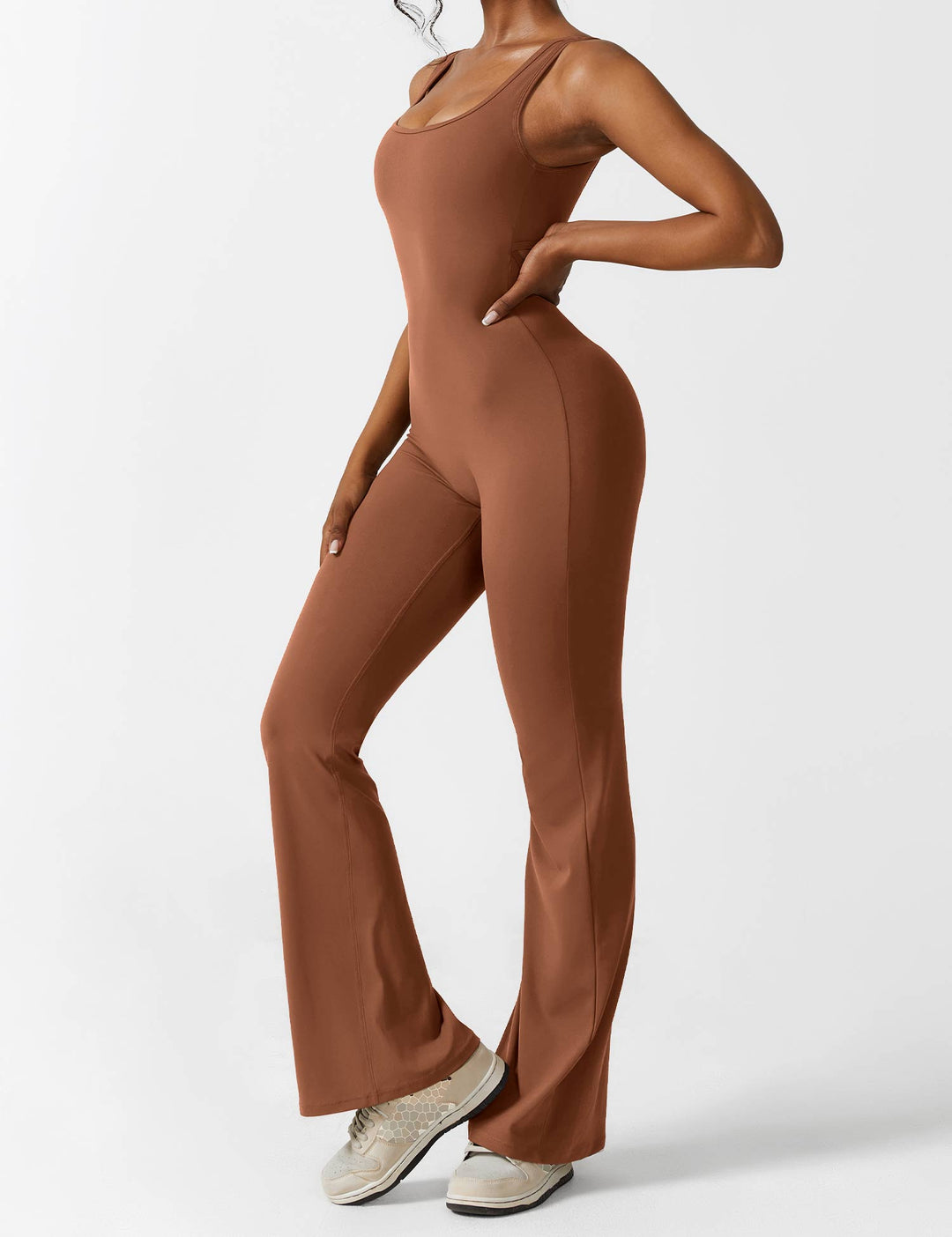 Backless jumpsuit with flared trousers – Liv-Dark blue-S-Nora Luxe