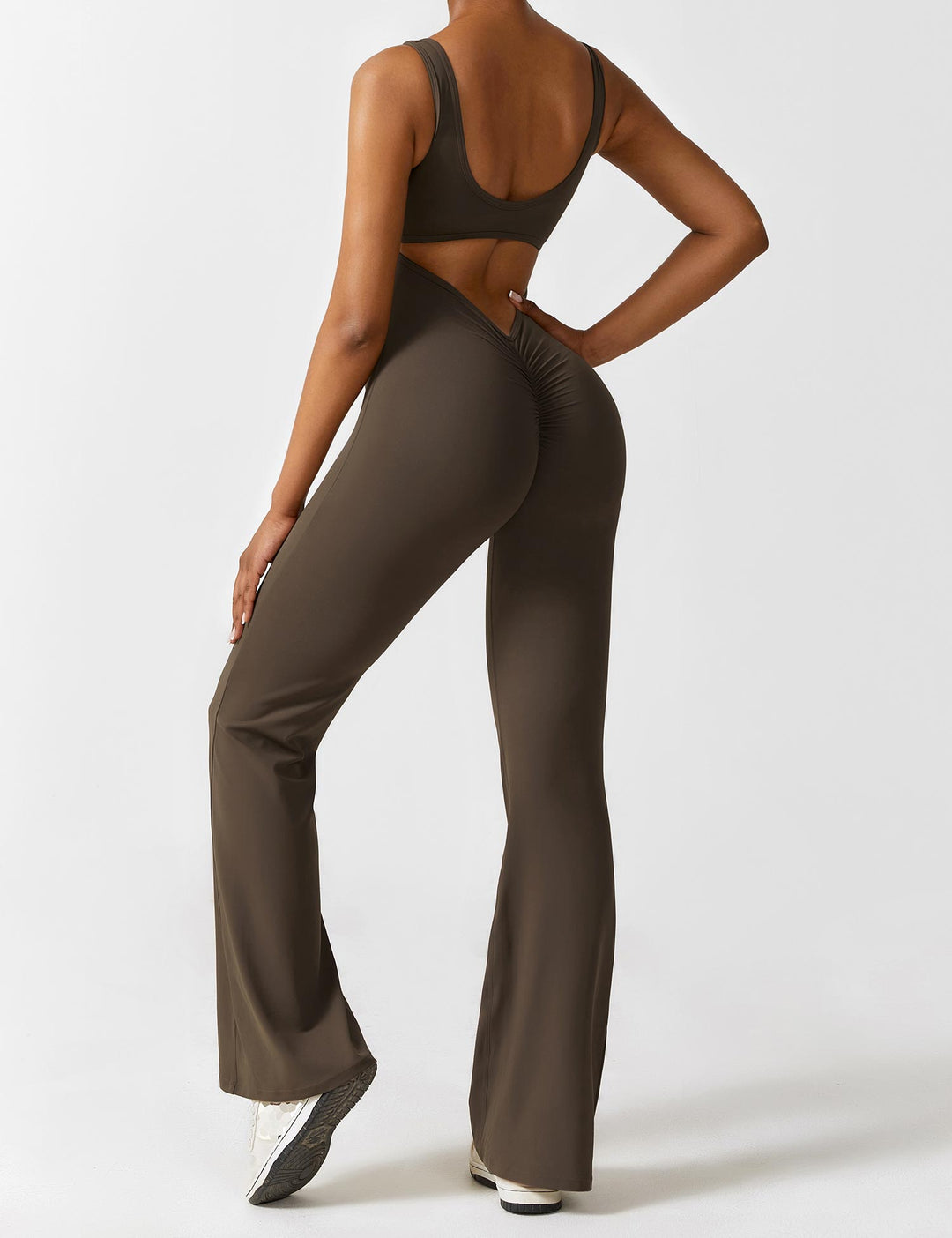 Backless jumpsuit with flared trousers – Liv-Dark blue-S-Nora Luxe