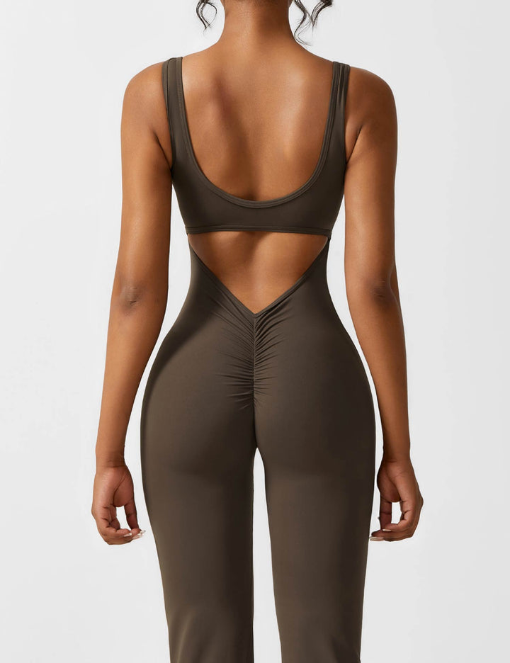 Backless jumpsuit with flared trousers – Liv-Dark blue-S-Nora Luxe