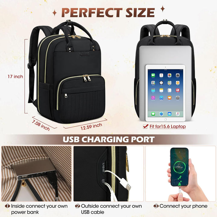 Water-Resistant Travel Laptop Backpack with Organised Compartments – 15.6" Fit
