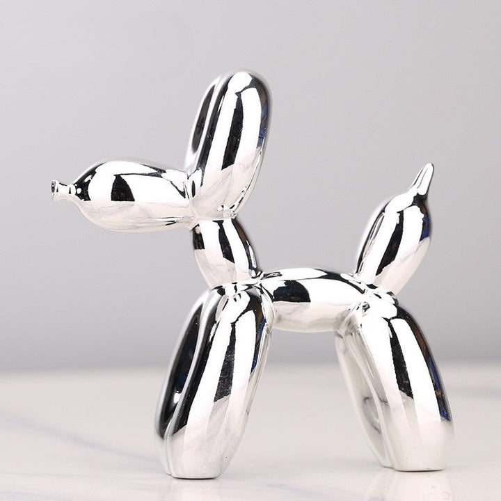 Balloon Dog Sculptures - BouncePup-Silver-Nora Luxe