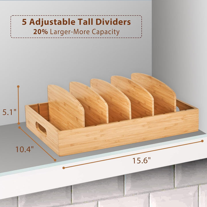 Bamboo Kitchen Organizer for Lid Storage - TopKeeper-L-Nora Luxe