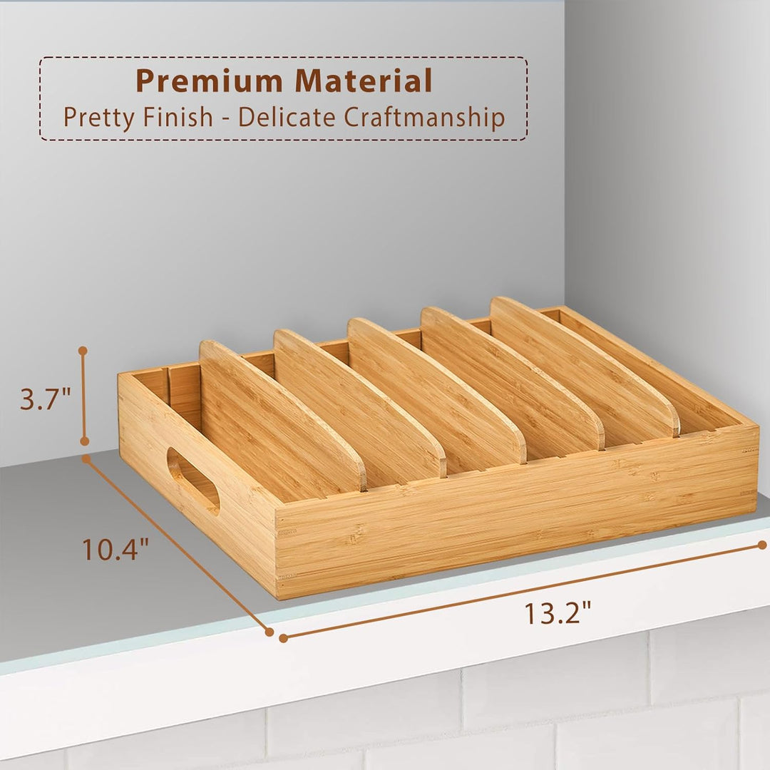 Bamboo Kitchen Organizer for Lid Storage - TopKeeper-L-Nora Luxe