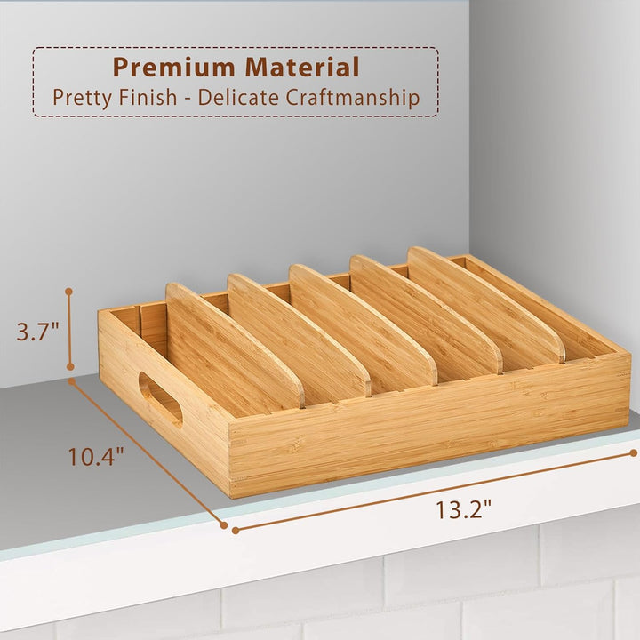 Bamboo Kitchen Organizer for Lid Storage - TopKeeper-L-Nora Luxe