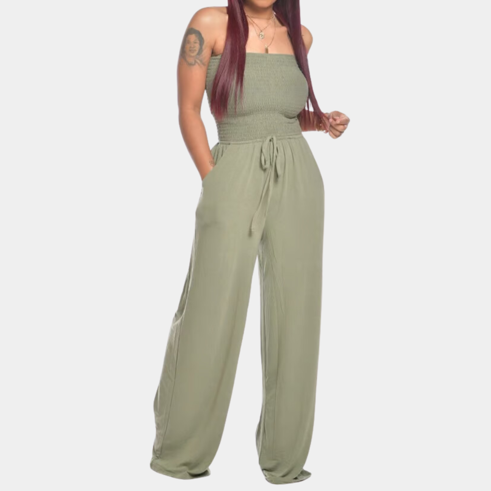 Bandeau Jumpsuit for Women - Livia-Green-2XS-Nora Luxe