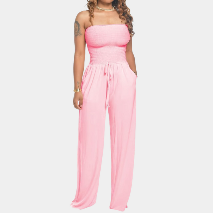 Bandeau Jumpsuit for Women - Livia-Pink-2XS-Nora Luxe