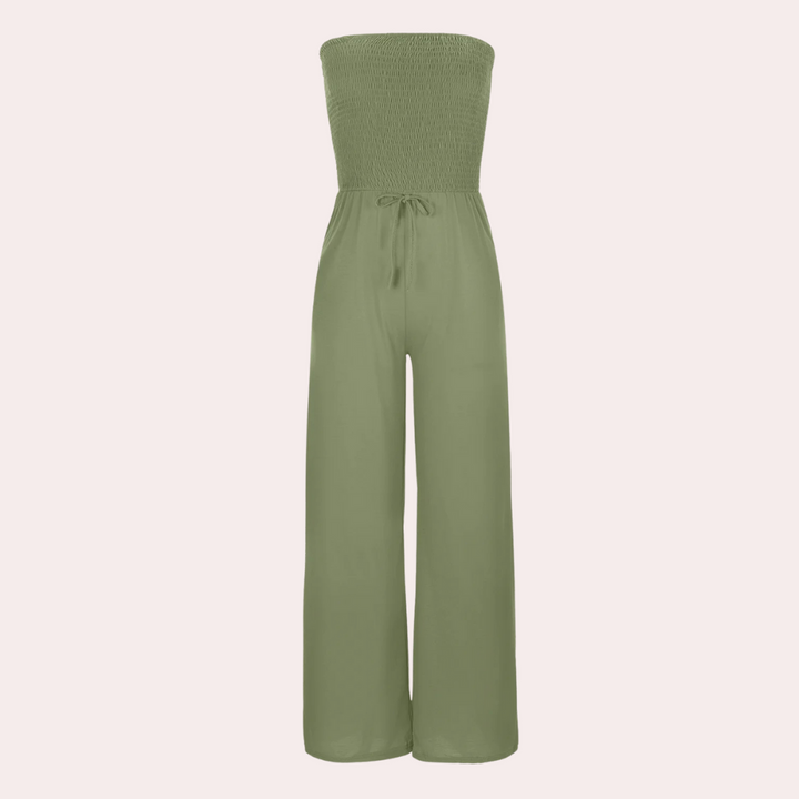 Bandeau Jumpsuit for Women - Livia-White-2XS-Nora Luxe