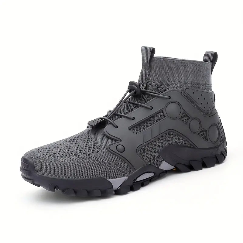 Barefoot Men's Shoes - TrailFlex-Gray-5.5-Nora Luxe