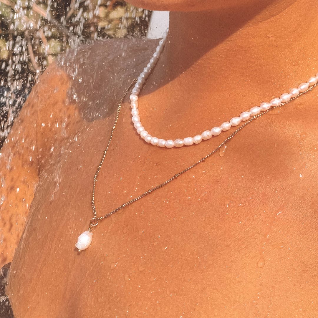 Baroque Pearl Pendant Necklace - Anisa-Gold-Nora Luxe
