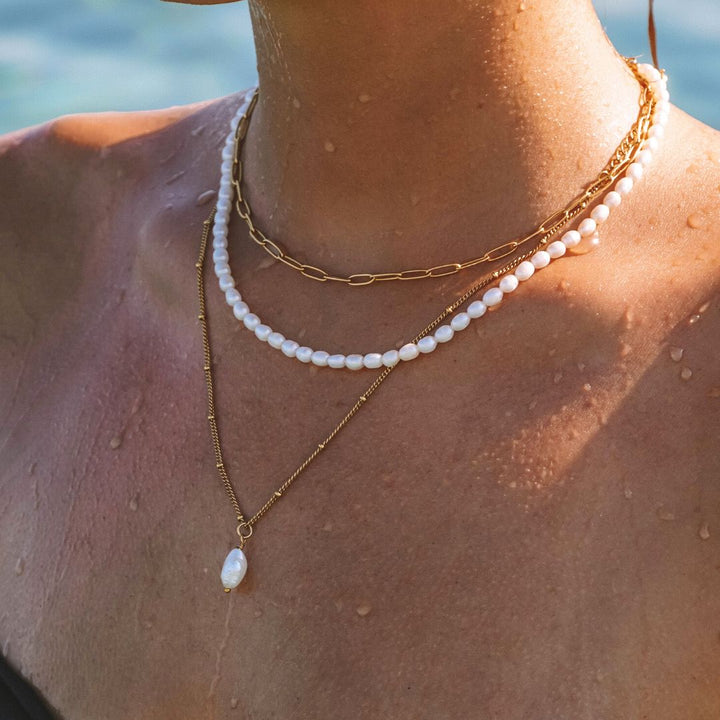 Baroque Pearl Pendant Necklace - Anisa-Gold-Nora Luxe