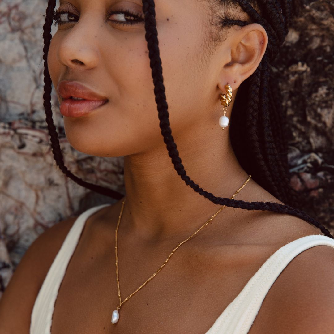 Baroque Pearl Pendant Necklace - Anisa-Gold-Nora Luxe