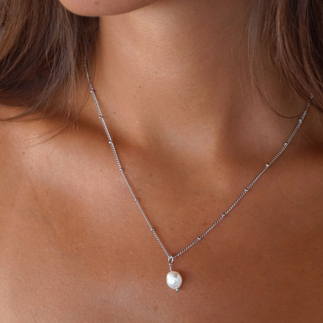 Baroque Pearl Pendant Necklace - Anisa-Silver-Nora Luxe