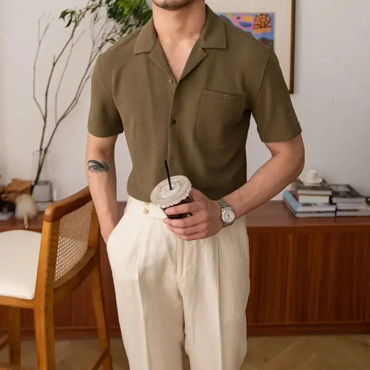 Basic Men's Shirt – Nolan-Khaki-S-The Livary