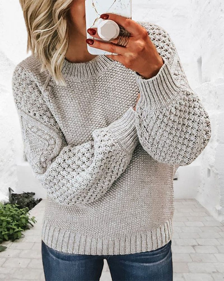 Basic Pullover Sweater - Evelyn-Gray-S-Nora Luxe