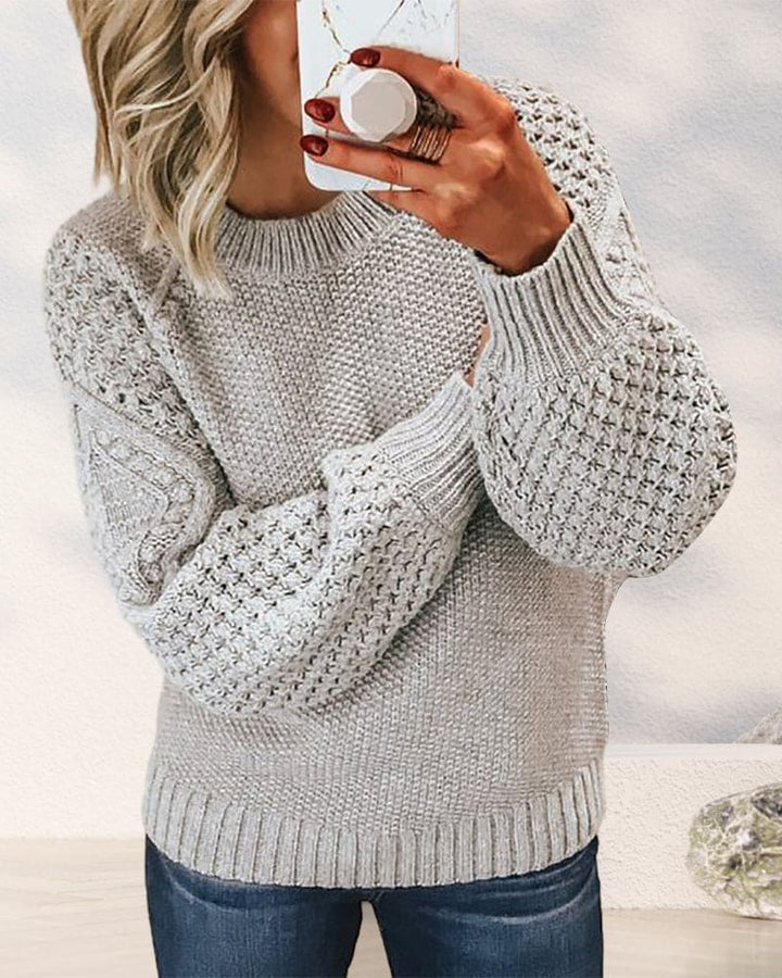 Basic Pullover Sweater - Evelyn-Gray-S-Nora Luxe