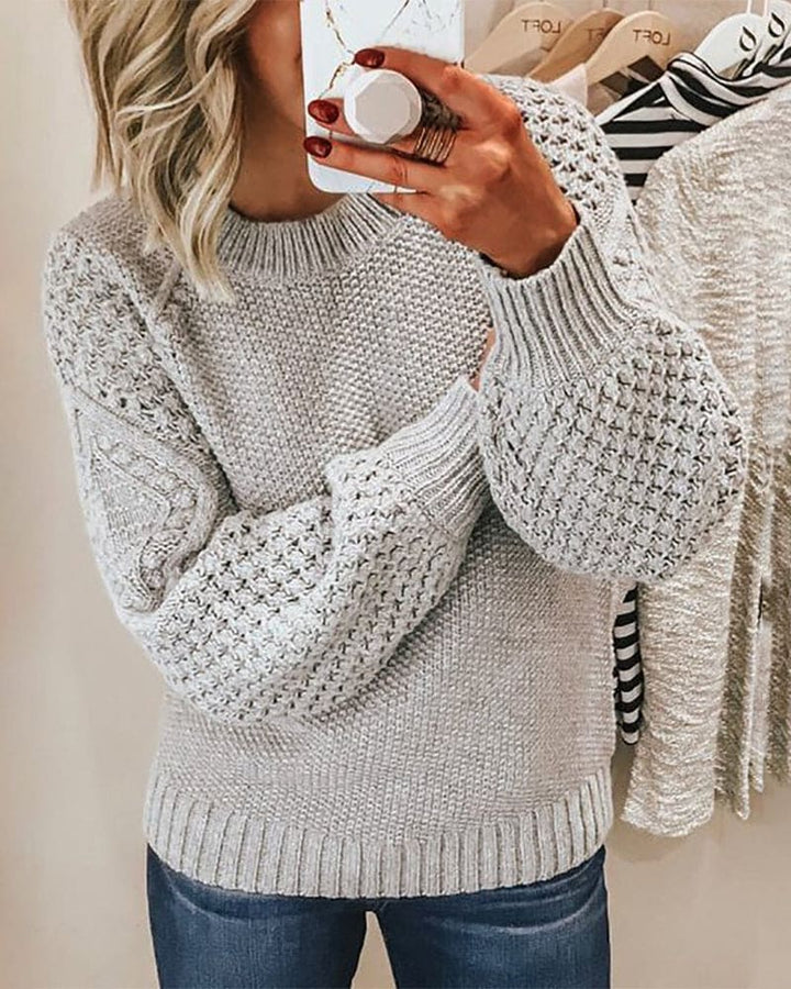 Basic Pullover Sweater - Evelyn-Gray-S-Nora Luxe