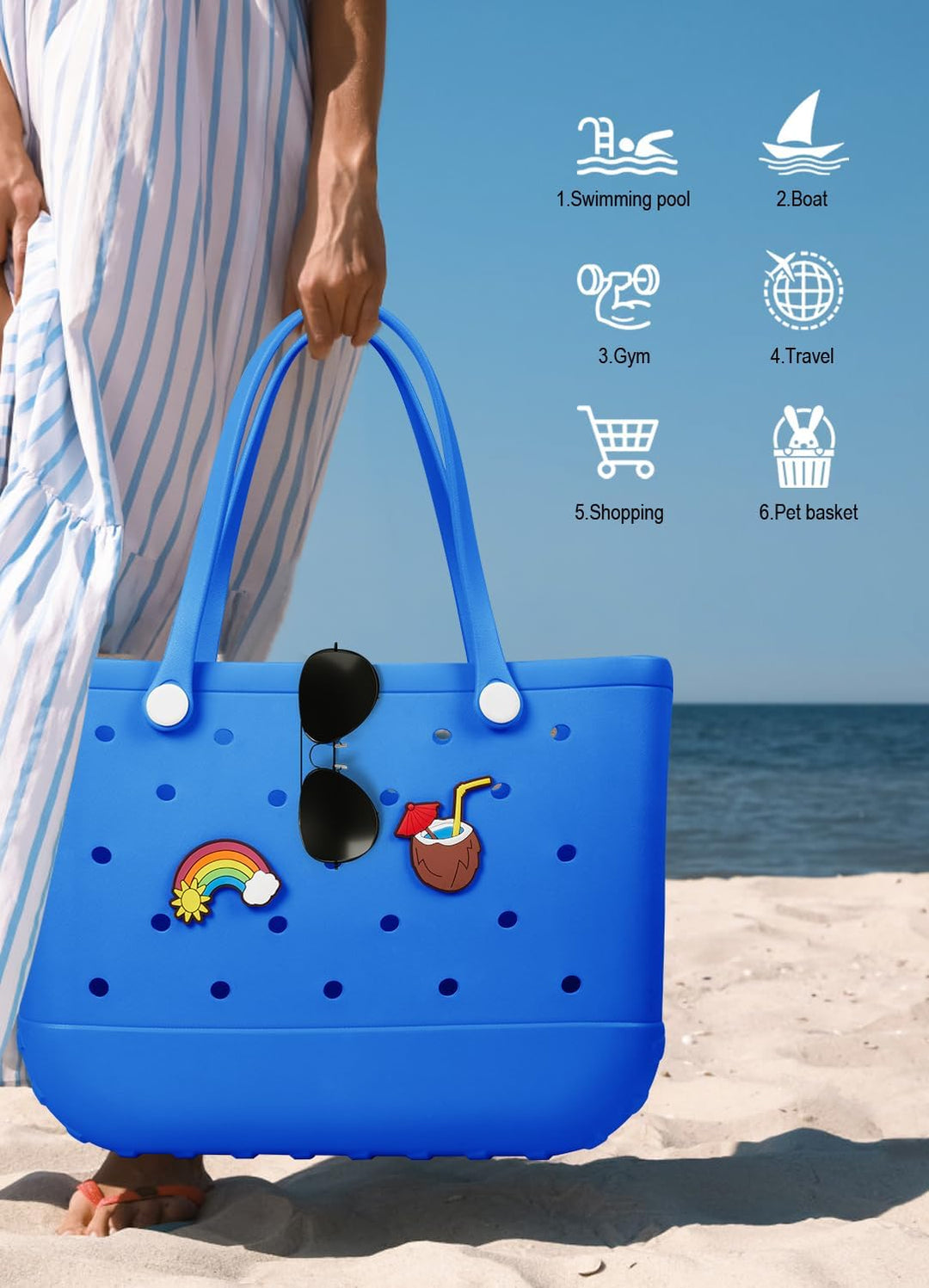 Waterproof EVA Beach Tote – Large & Washable Carryall for Outdoors