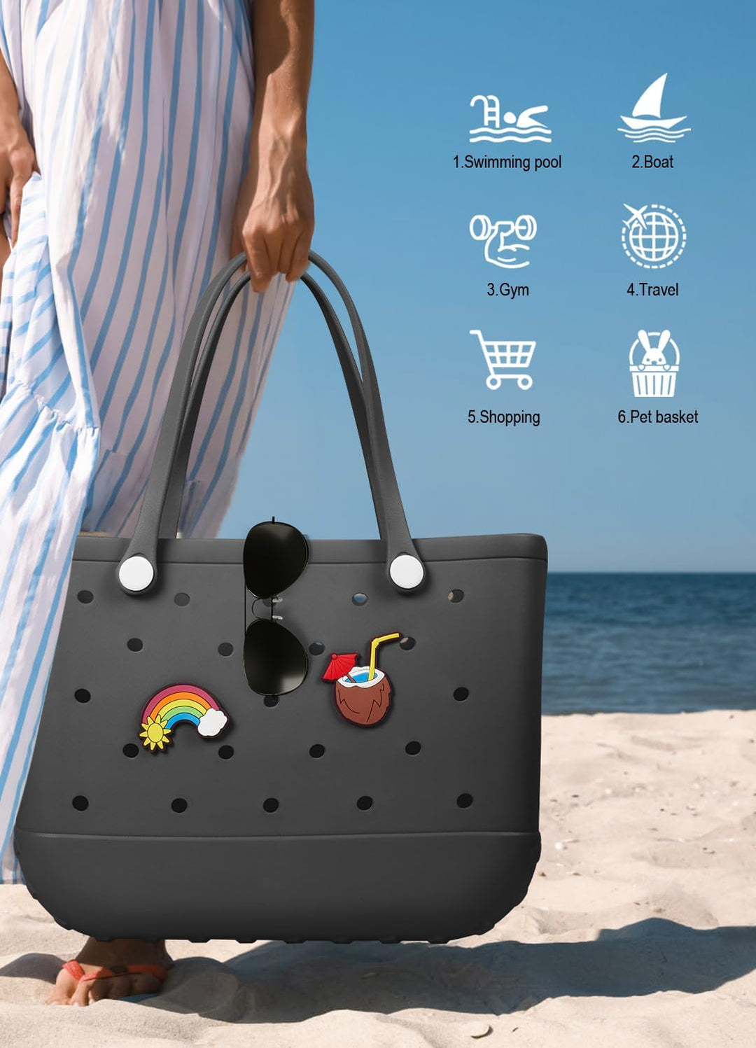 Waterproof EVA Beach Tote – Large & Washable Carryall for Outdoors