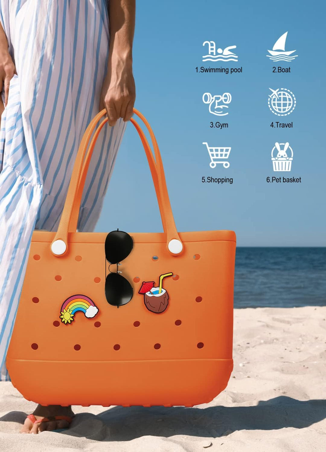 Waterproof EVA Beach Tote – Large & Washable Carryall for Outdoors