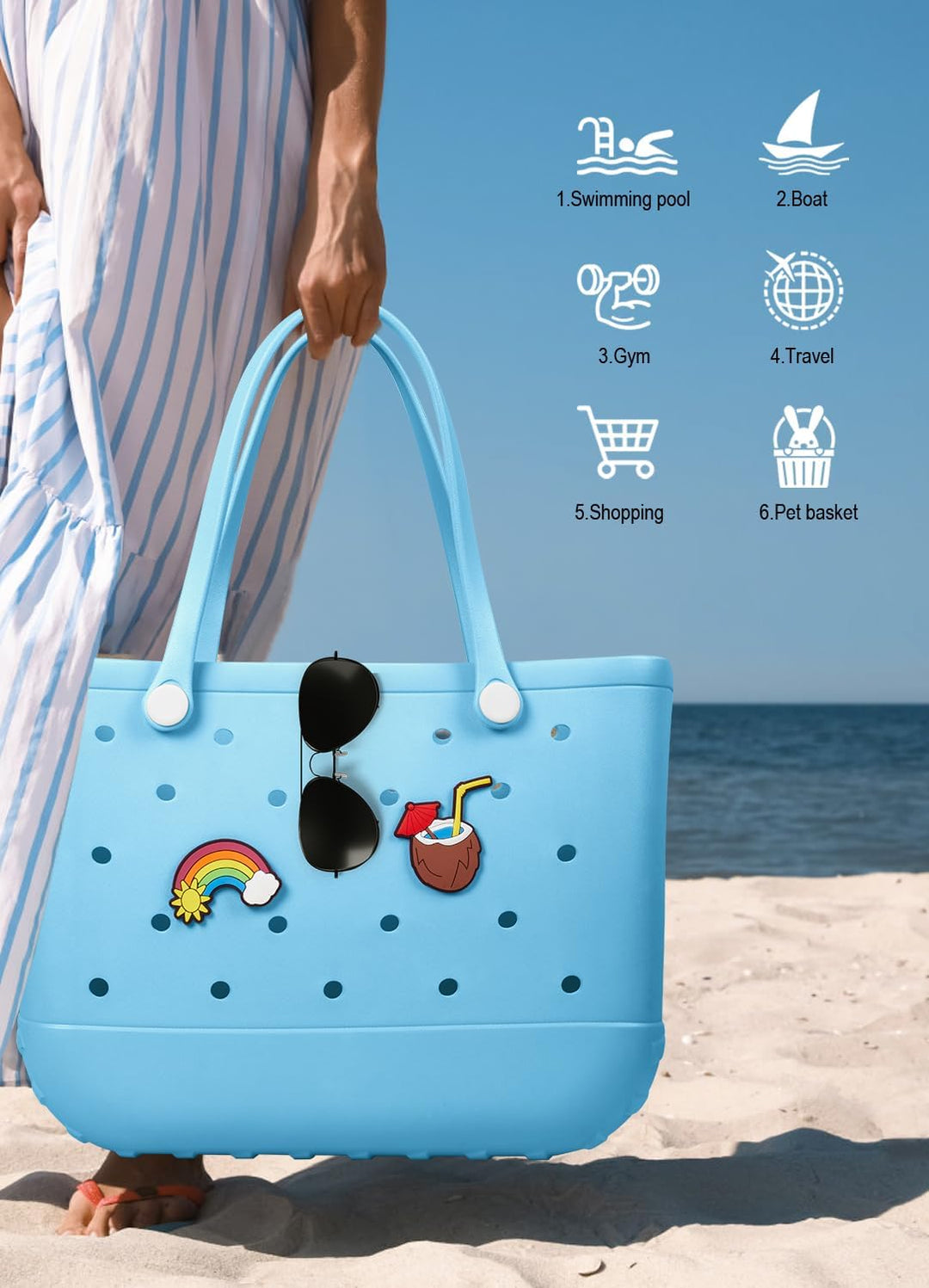 Waterproof EVA Beach Tote – Large & Washable Carryall for Outdoors