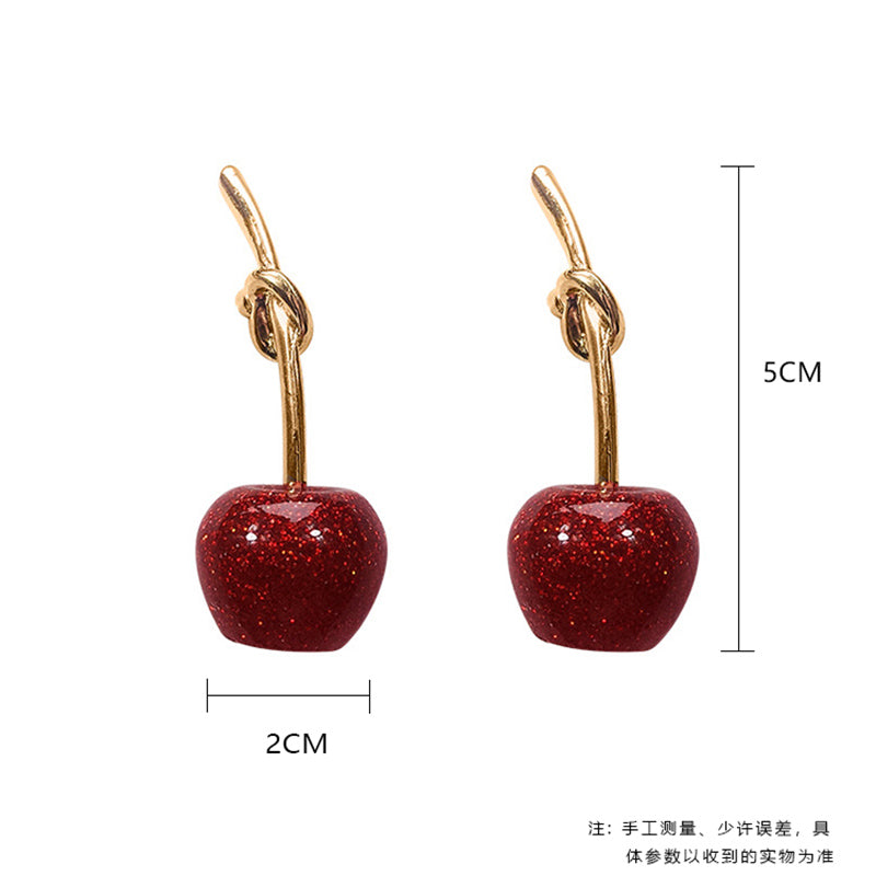 Beautiful Red Cherry Earrings-Nora Luxe