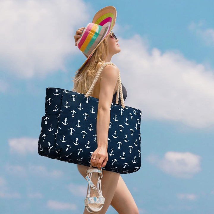 Waterproof Large Tote with Zipped Storage for Work & Play